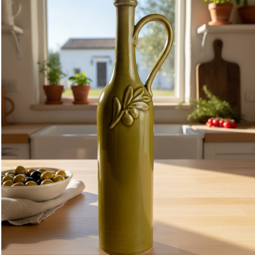 CERAMICHE VIRGINIA Olive Oil Bottle ~ Made in Italy